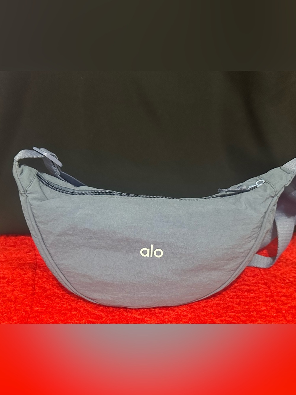ALO Yoga Crescent Shoulder Bag in Blue / Gray